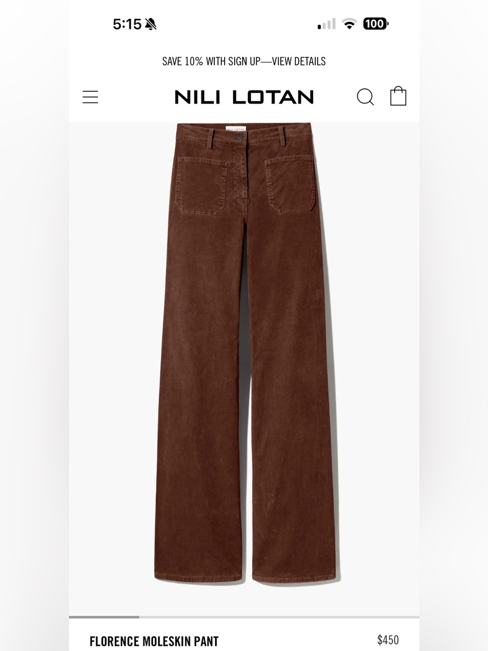 Nili Lotan Corduroys